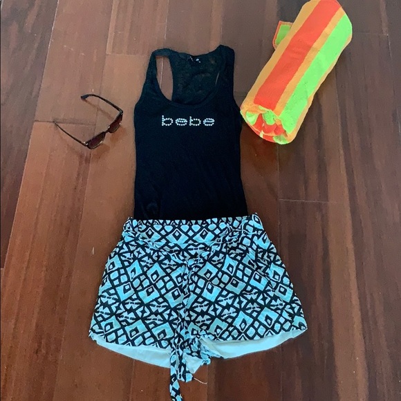 Blue Rain Geometric Shorts - Picture 1 of 5